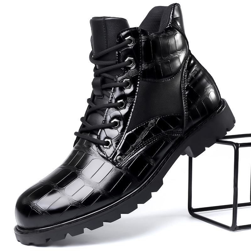 Dante - Croc Leather Boots